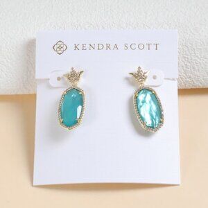 Kendra Scott Disney Dana Collection. Gold London Blue Earrings
